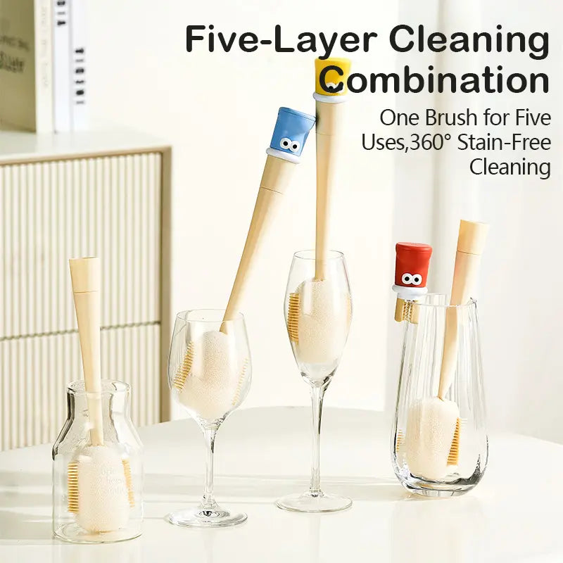 5-in-1 Bottle & Straw Cleaning Brush – Multifunctional Tool for Bottles, Cups, Straws