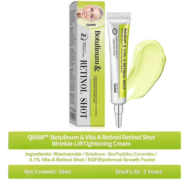 ✨Final 3 Hours: 70%OFF🔥 QIAWI™ Botulinum & Vita-A Retinol Shot Wrinkle-Lift Tightening cream✨
